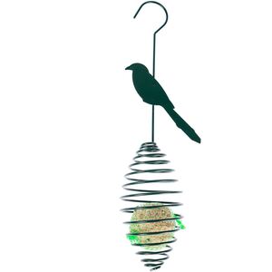 Metal Spring Bird Feeder with Bird Decoration