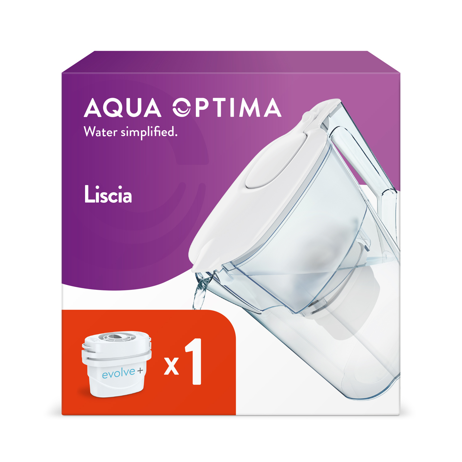 Image of Liscia 2.5L Water Filter Jug - White / 1 pack