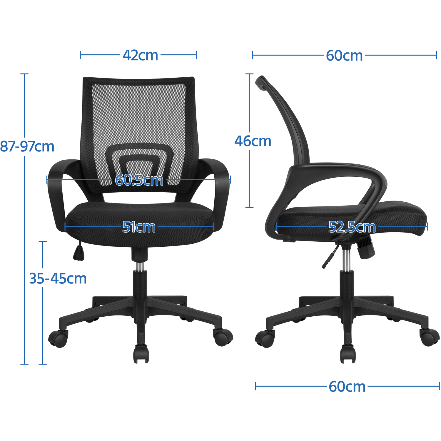 Yaheetech Ergonomic Mesh Office Chair - Black