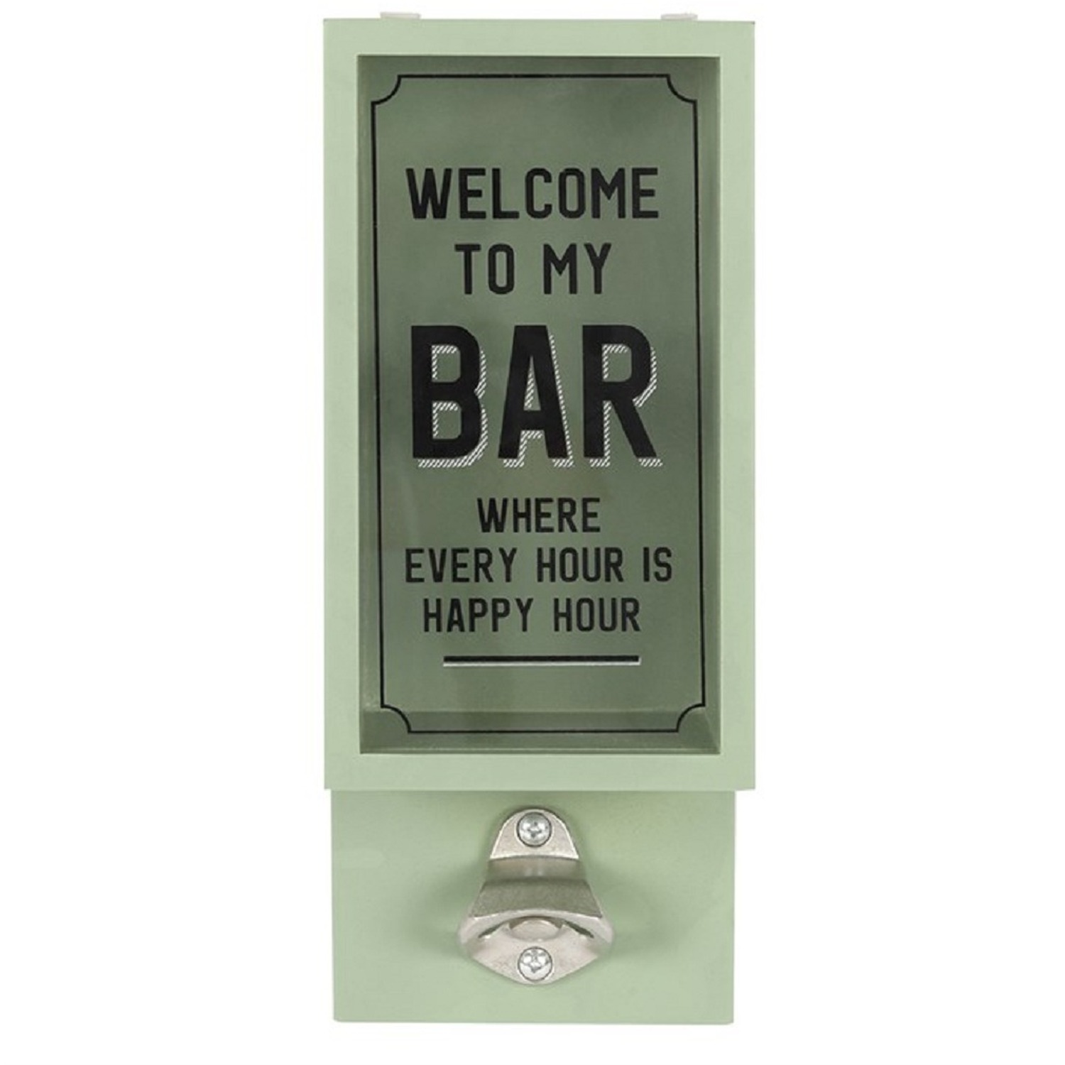 Garden Bar Bottle Opener Plaque - Ash Green