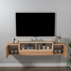 Floating TV Stand with Shelves and Cabinets Morica