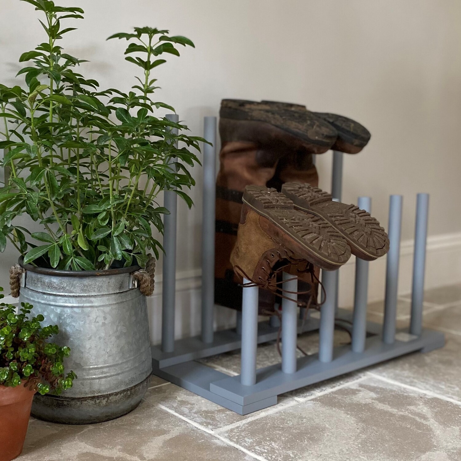 Wooden Welly Boot Rack Organiser