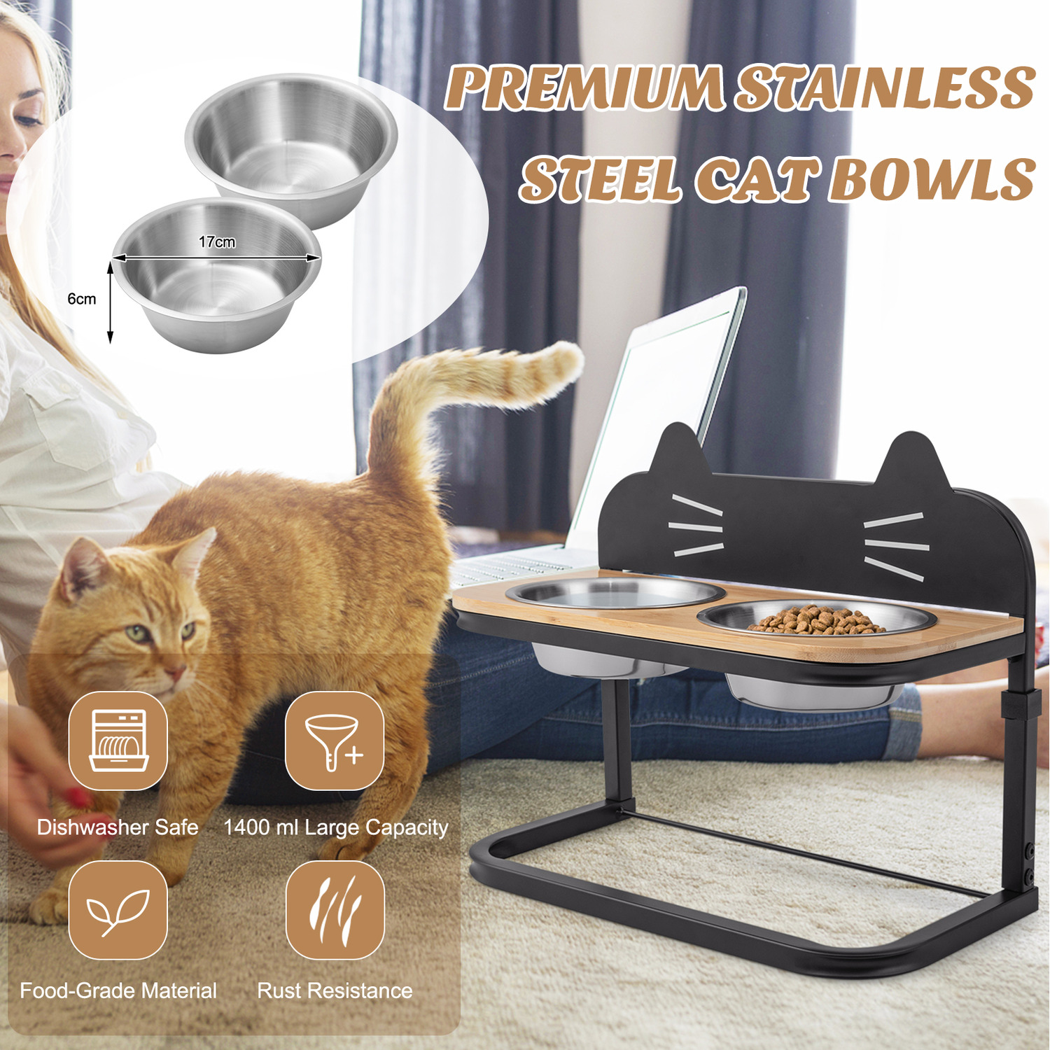 best cat litter box large PawHut Cat Litter Box with Lid, Covered Litter Box w/High Sides, Two-Way Entrance Kitty Litter Box, Foldable, Easy Clean, White and Orange