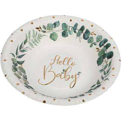 Green Pack of 8 Hello Baby Bowls