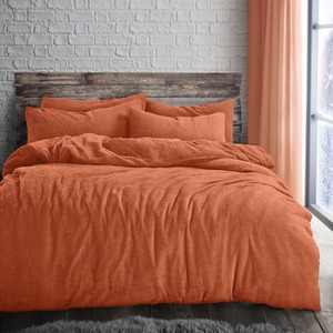 Teddy Rust Soft Cosy Thermal Fleece Duvet Set