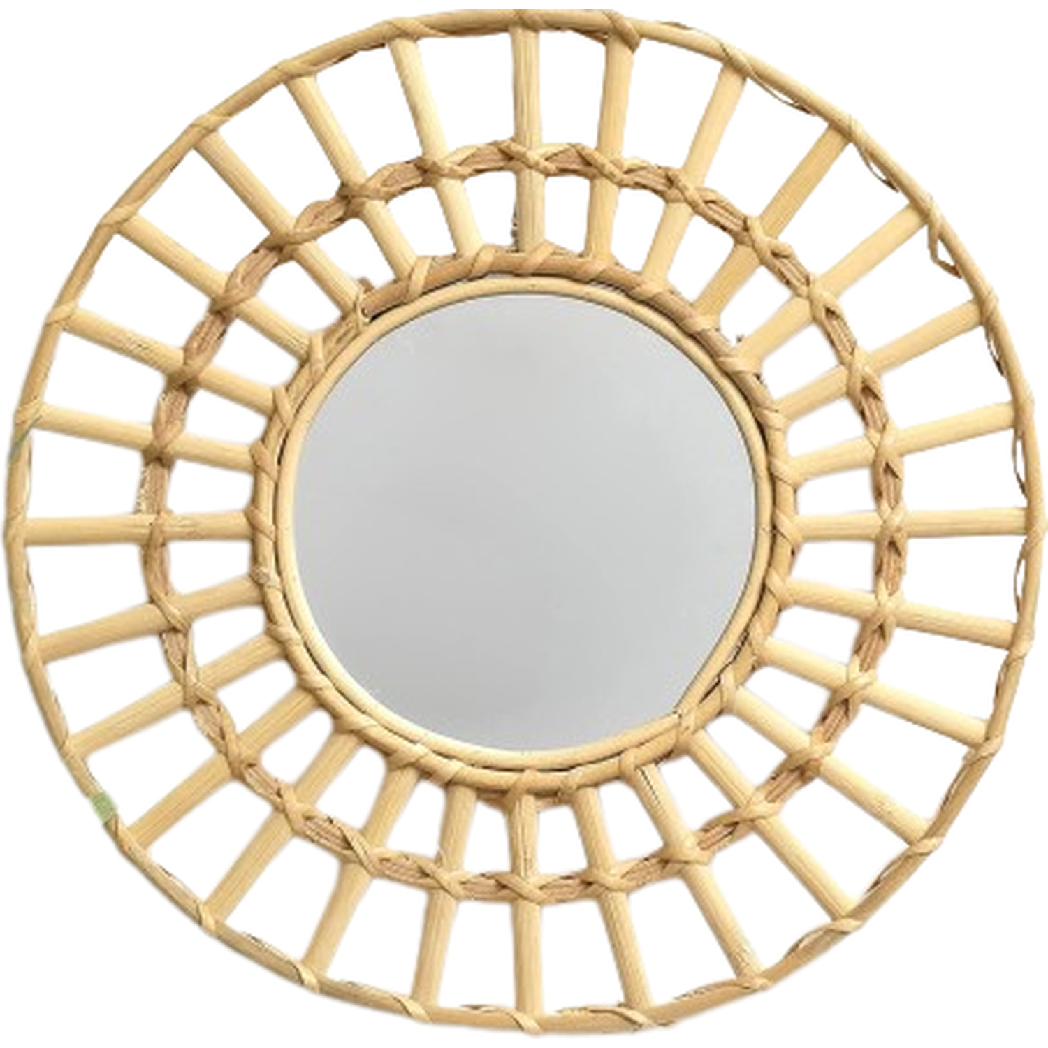 Image of Round Rattan Woven Wall Mirror -&hellip;