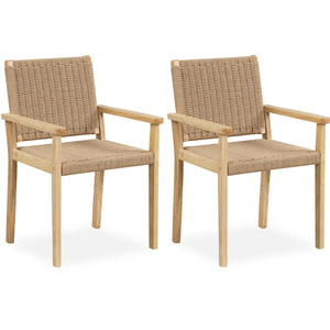 2Pcs Outdoor Patio Dining Chair Leisure Chair