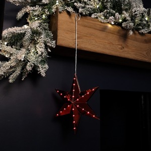 Battery Operated Light up Hanging Christmas Shooting Star Bauble with LEDs