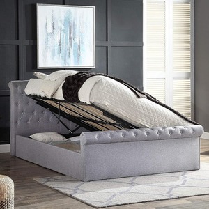 Side Lifting Sleigh Ottoman Storage Bed With Hybrid Mattress