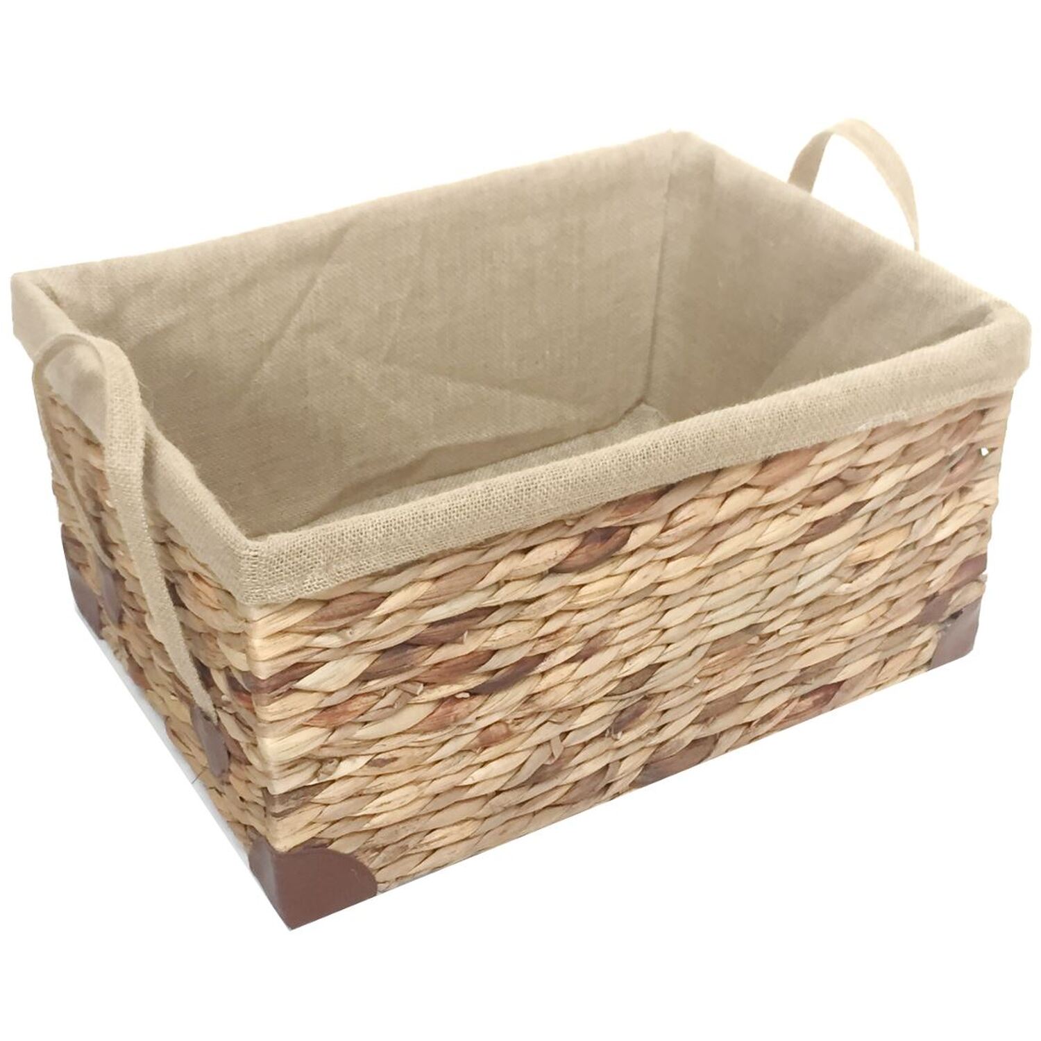 Image of Woven Water Hyacinth Rectangle Storage Basket&hellip;