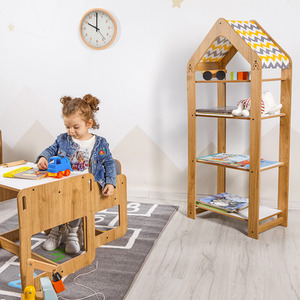 Kids Multipurpose Storage Bookcase - 4 Shelves for Toys and Books