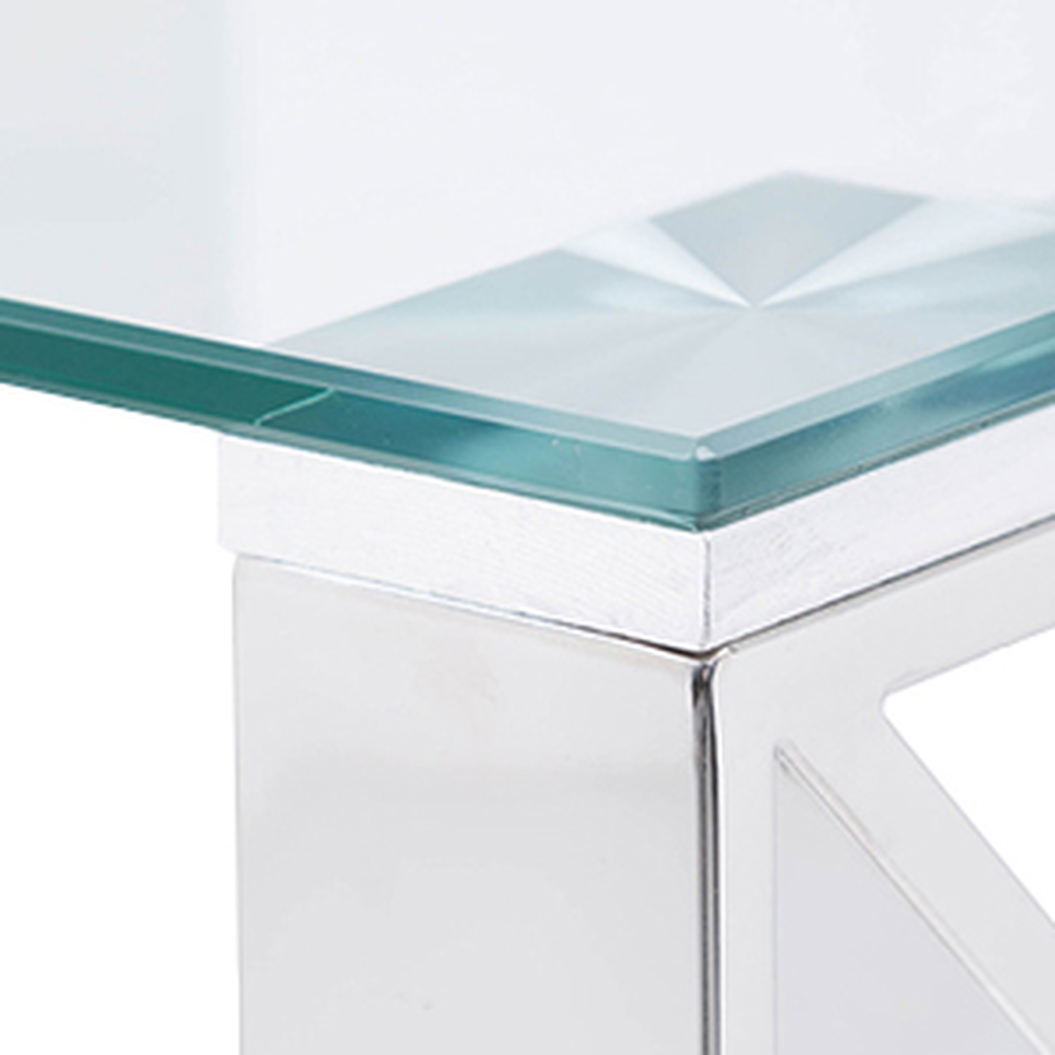 Modern Metal Coffee Table With Glass Top - Chrome