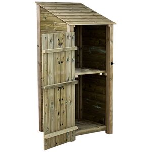 Wooden Premium Tongue and Groove Log Store With Door and Kindling Shelf