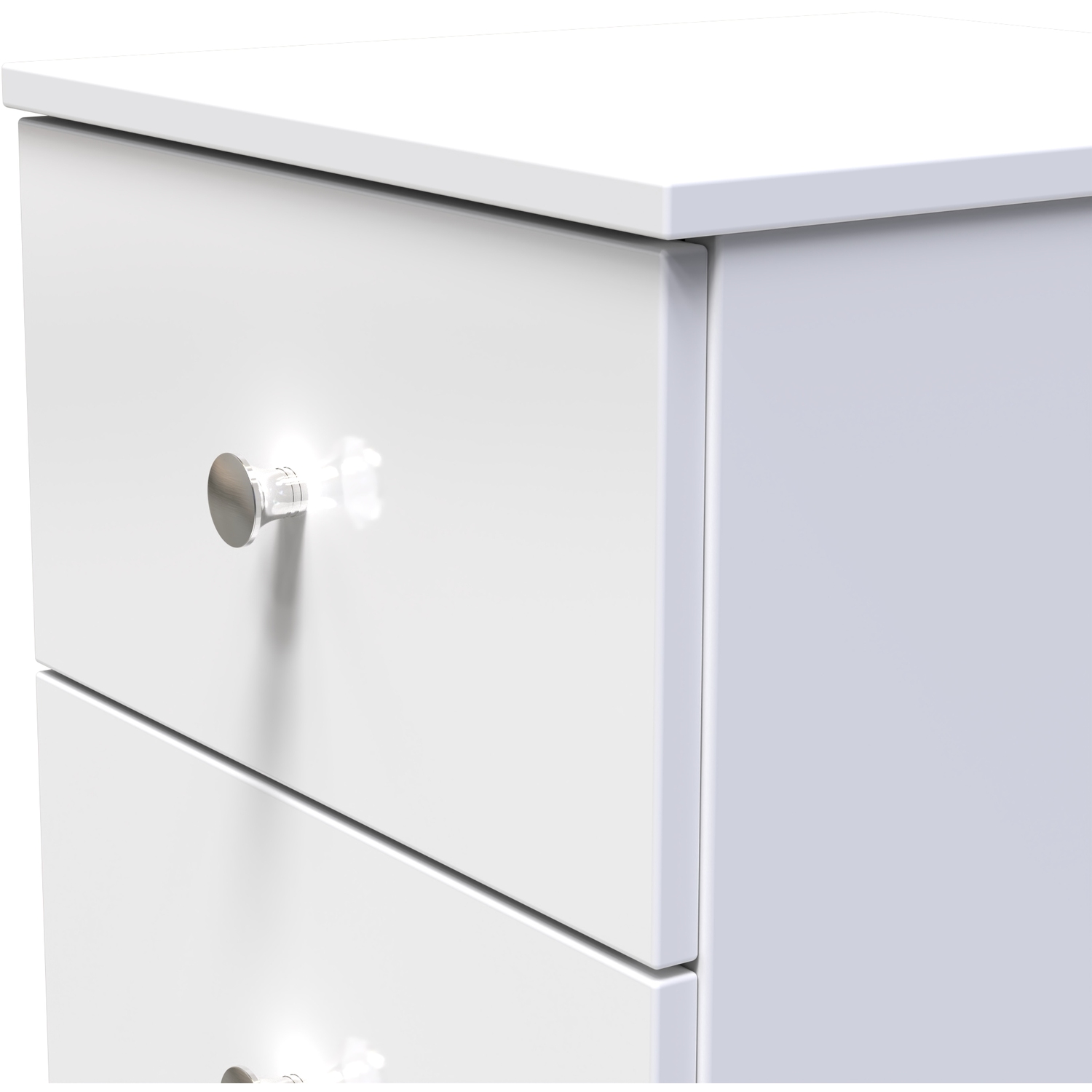 Yarmouth Fully Assembled 3 Drawer Bedside Cabinet - White Matt
