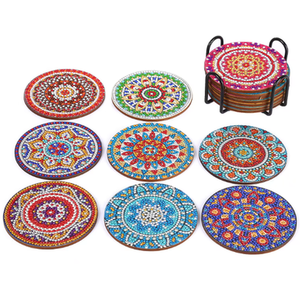 Pack of 8 Mandala Medallion Diamond Art Coasters