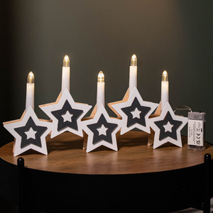 Battery Operated Christmas Candle Bridge Decoration with LEDs