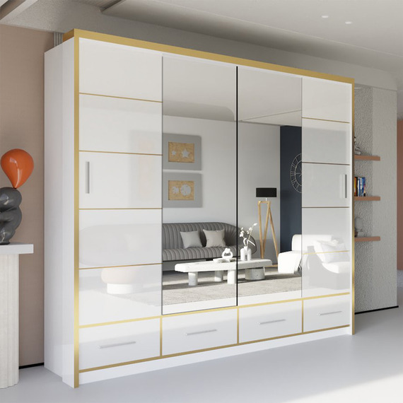 Heaven High Gloss Mirror Sliding Door Wardrobes 
