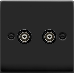 Matt Black Twin Isolated Coaxial Socket