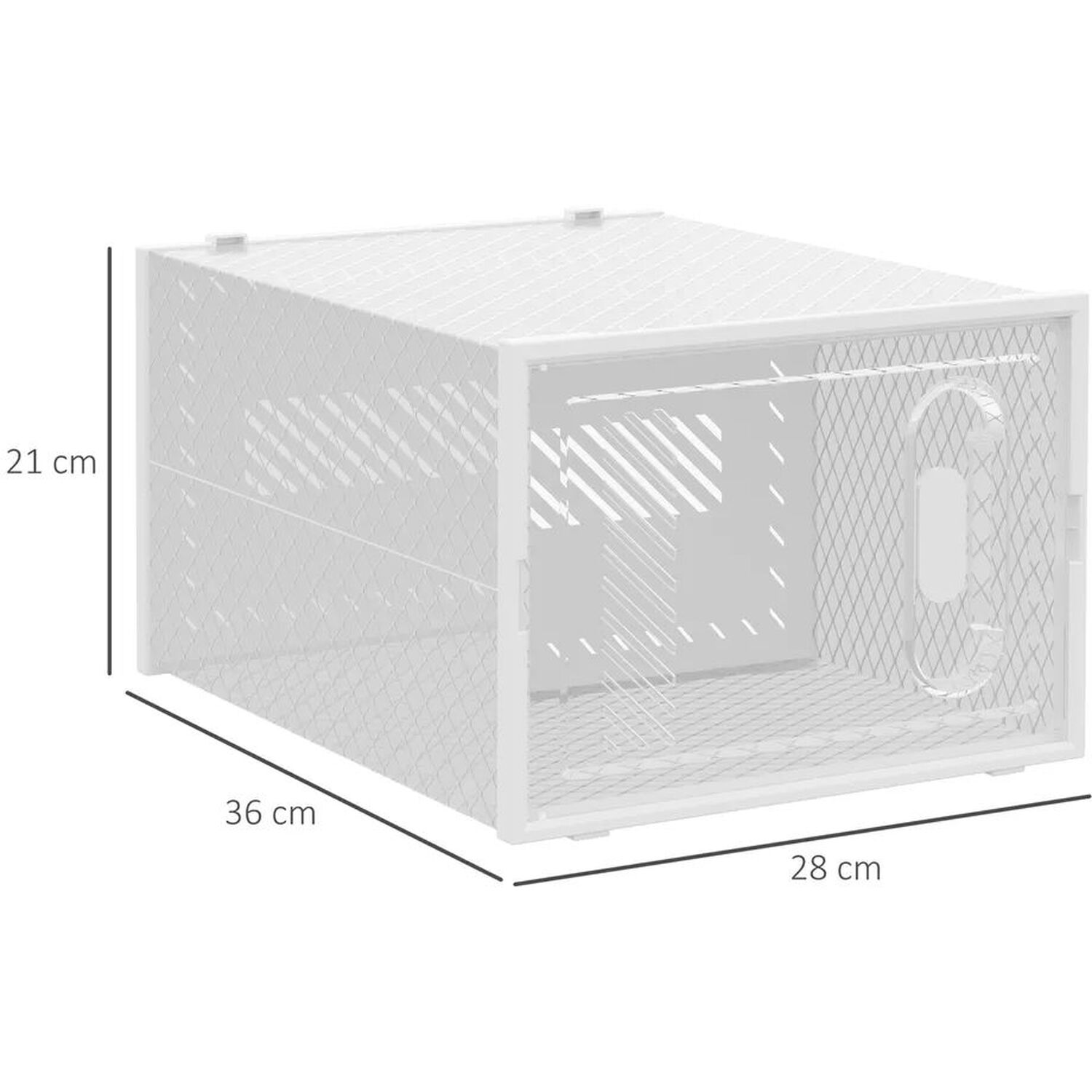 18pcs Stackable Clear Plastic Shoe Storage Box - White