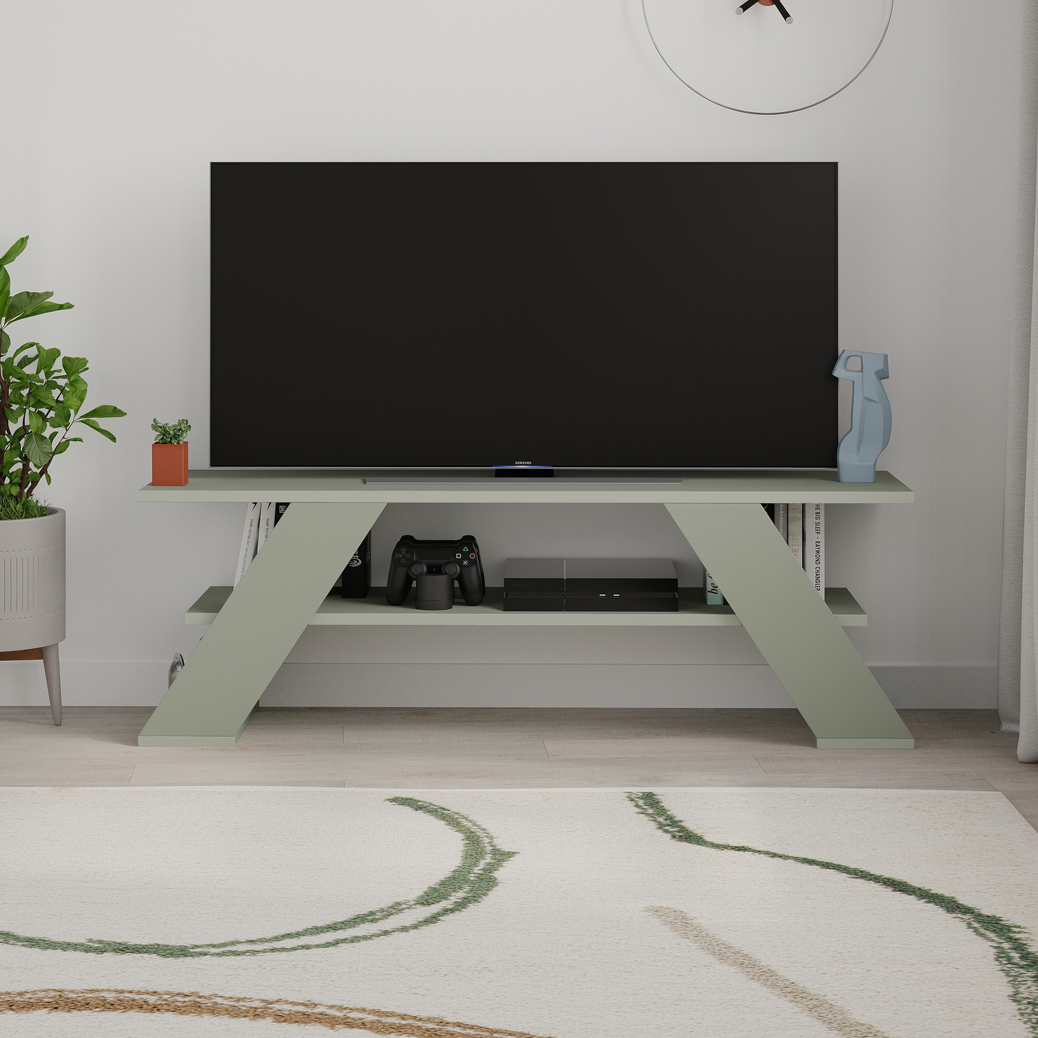 Farfalla TV Stand - Ash Green