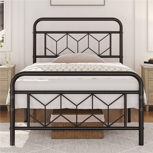 Black / Single Diamond Pattern Metal Bed Frame shot 7449044