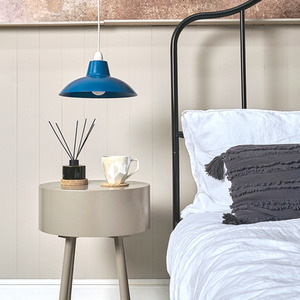 Civic Pair of French Blue Retro Ceiling Pendant Shade