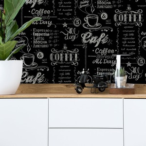 Superfresco Easy Black and White Coffee Shop Wallpaper