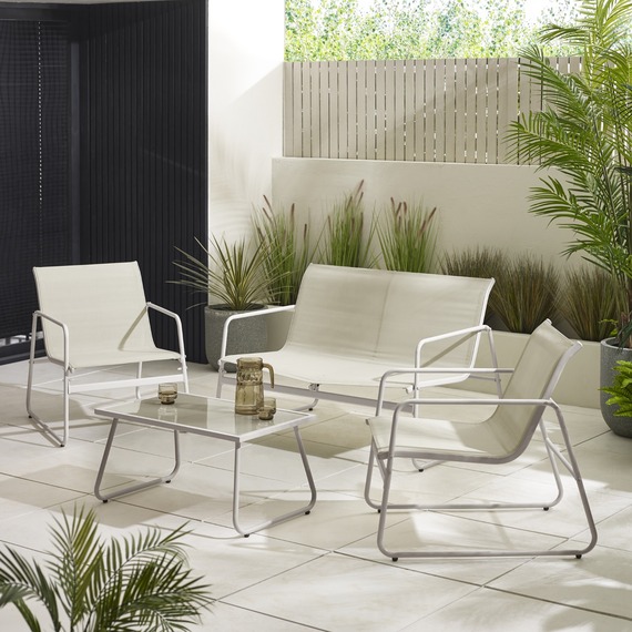 Naxos Outdoor Seating Set with Chairs, Sofa And Table
