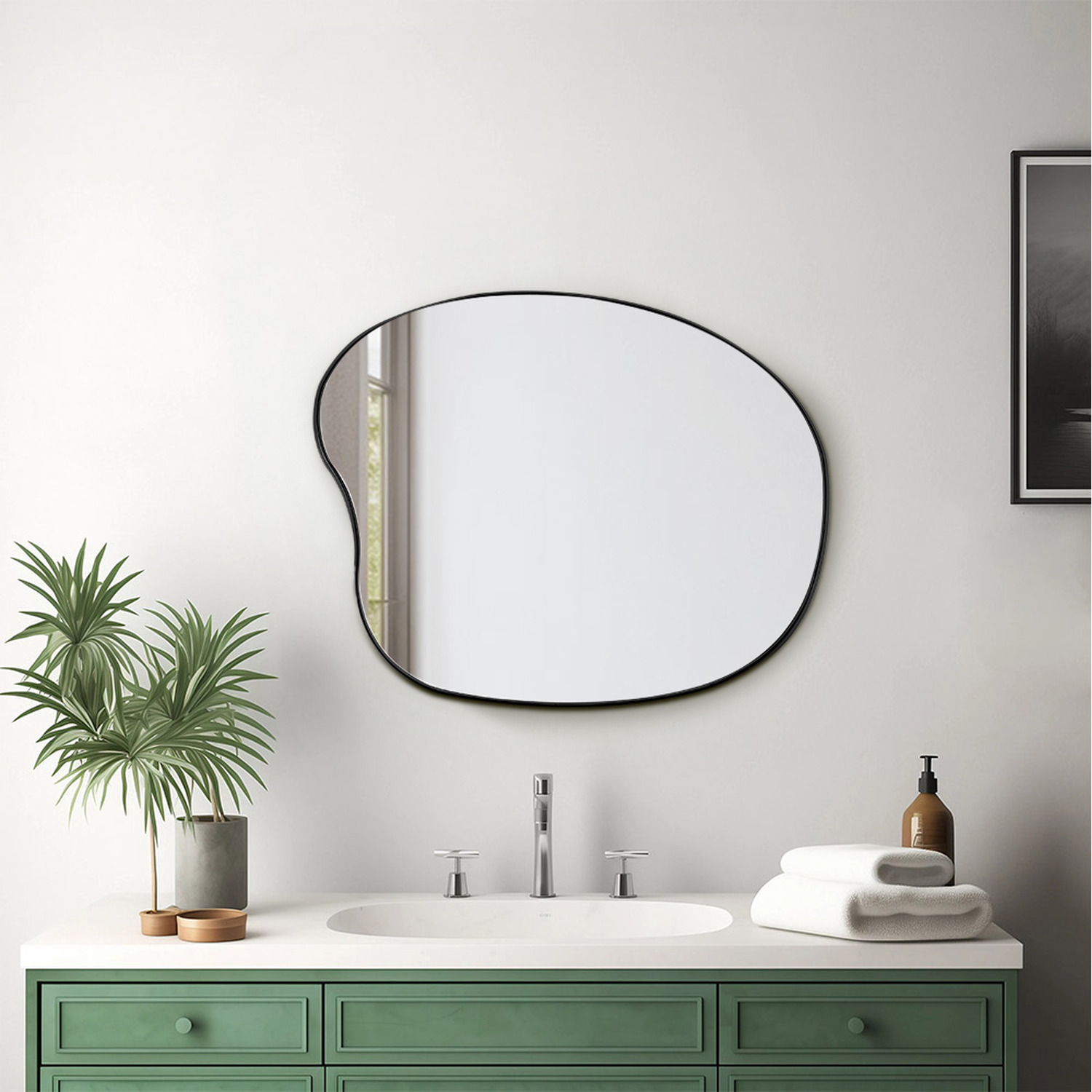 Image of Shatterproof Metal Frame Wall Mirror -&hellip;