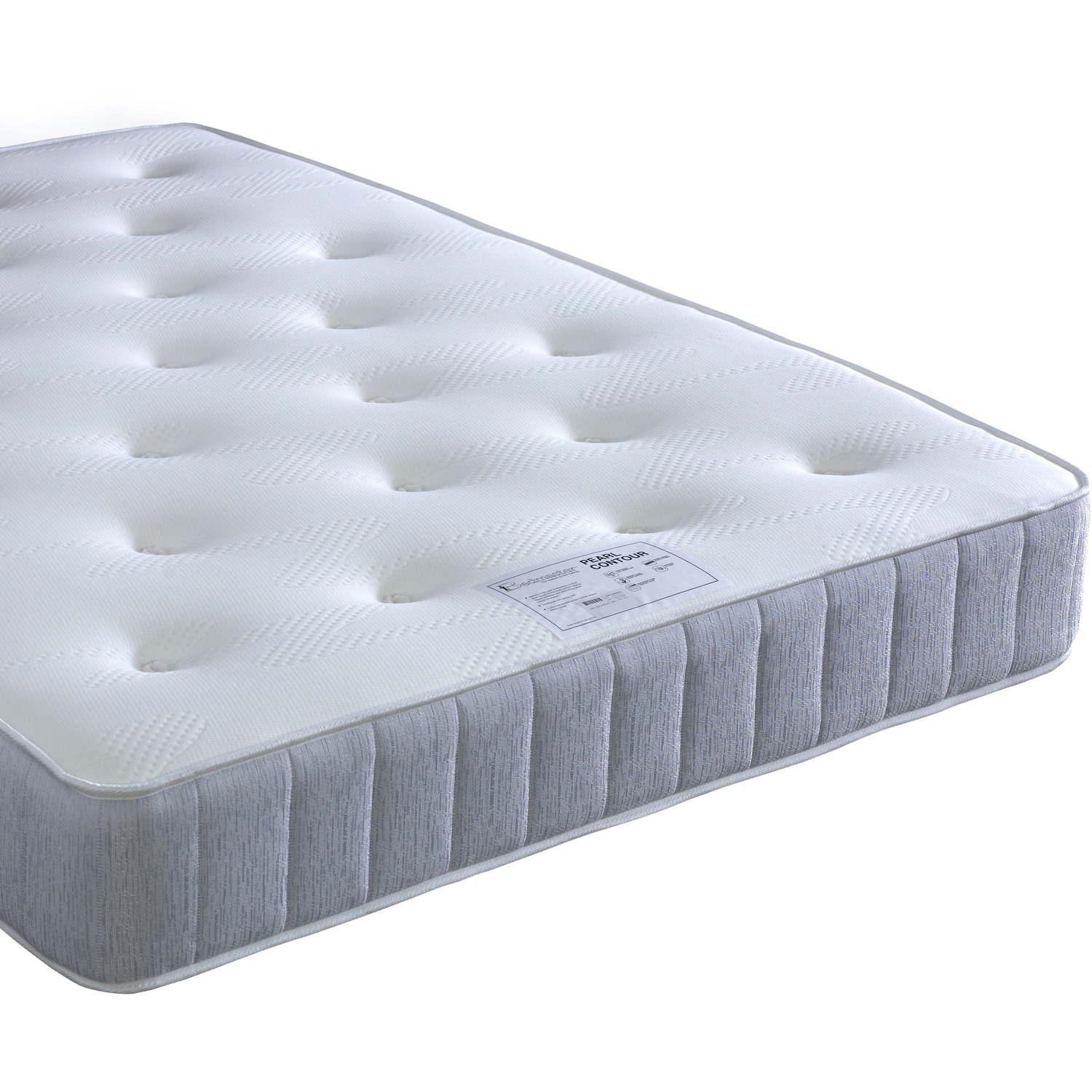 Pearl Contour Memory Foam Mattress - Grey Superking