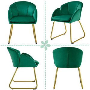 Green Yaheetech Flower Shape Vanity Chair Accent Chair shot 7791786