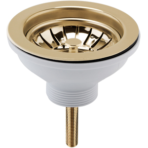 Fireclay Kitchen Sink Basket Strainer Waste Brushed Brass 90mm