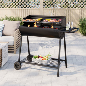 Garden Portable Charcoal BBQ Grill with Wheels