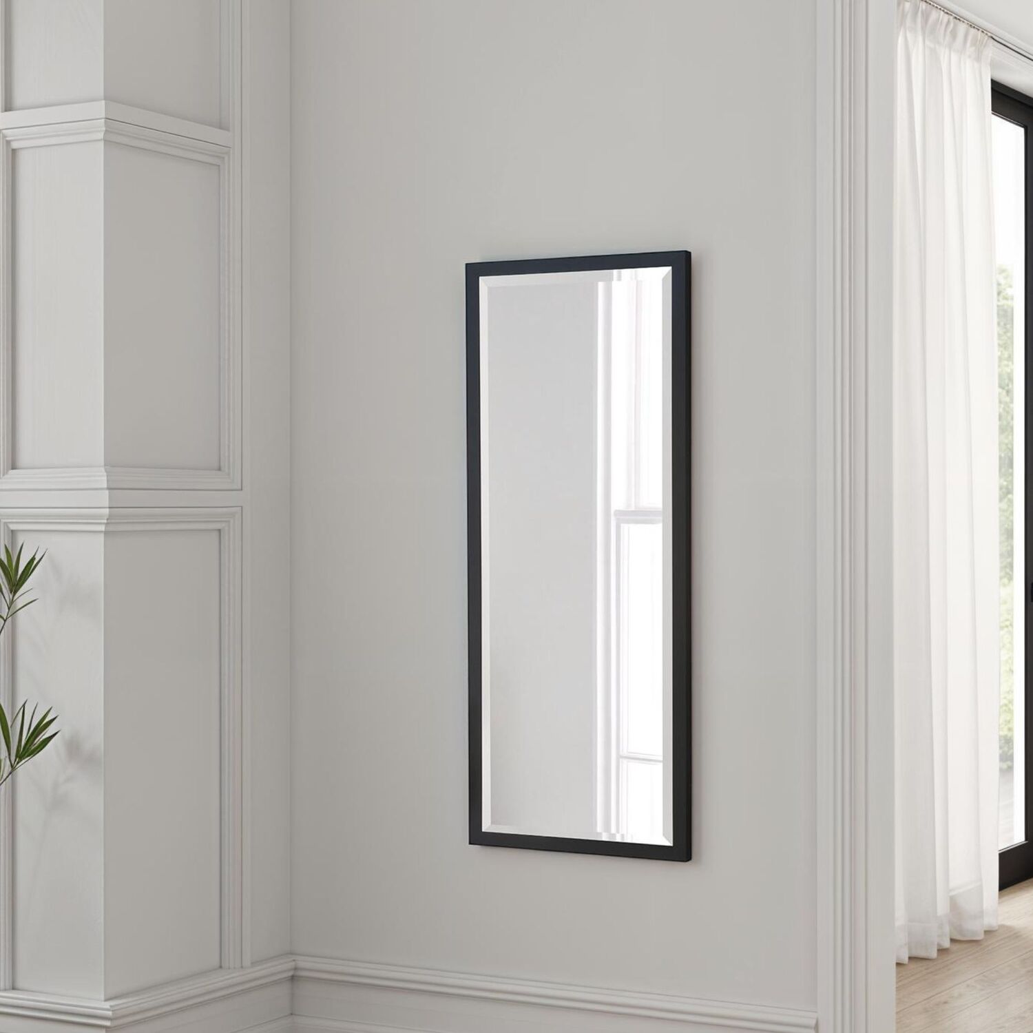 Eternity Full Length Bevelled Mirror - Black 126x50cm