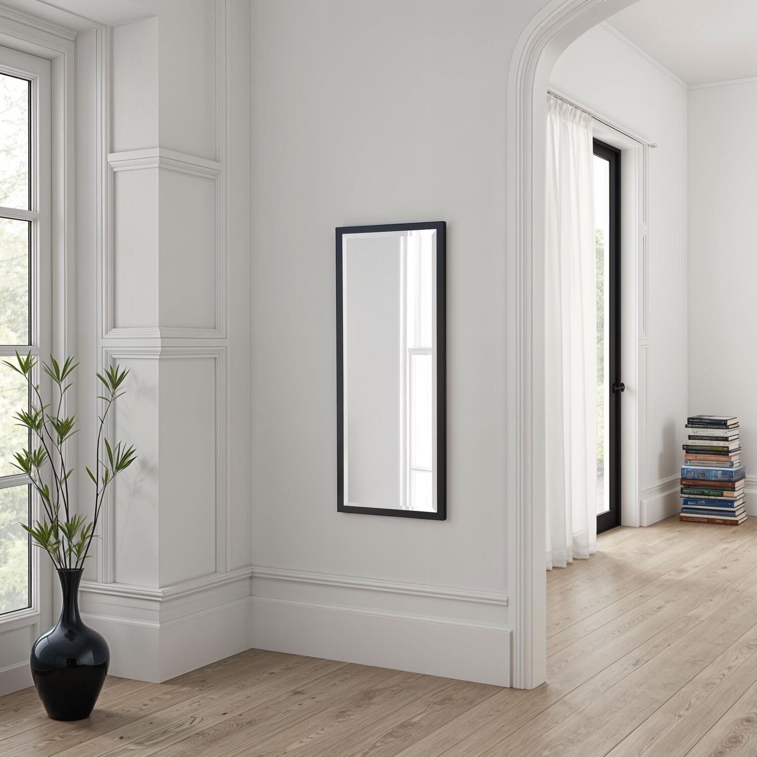 Eternity Full Length Bevelled Mirror - Black 126x50cm