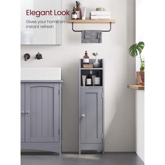 Slim Bathroom Storage Cabinet with two Shelves