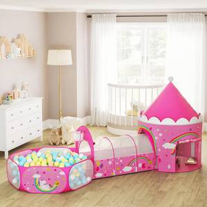 Pop-Up Unicorn Ball Pit Play Tent with Tunnel