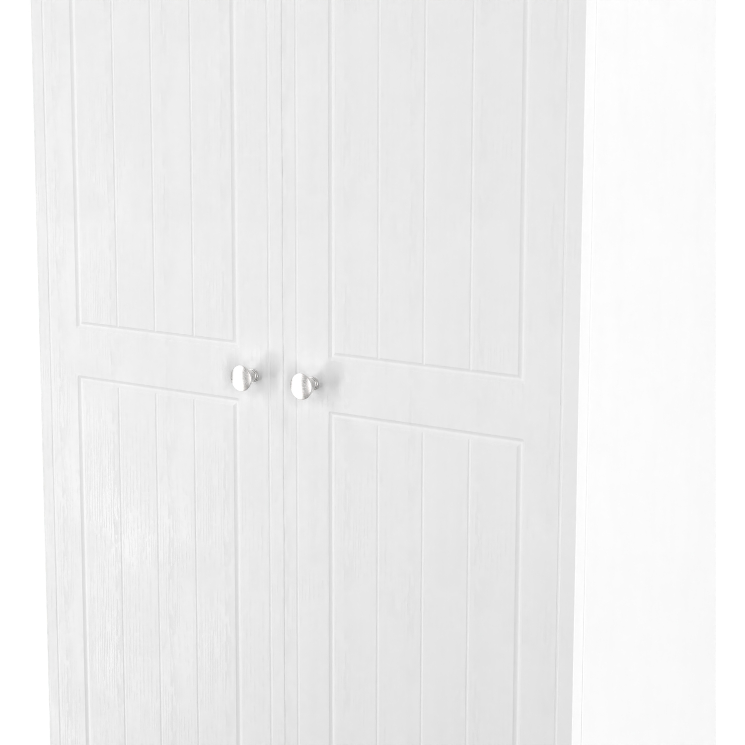Vienna Ready Assembled 2 Door Wardrobe - Porcelain Ash Bardolino Oak