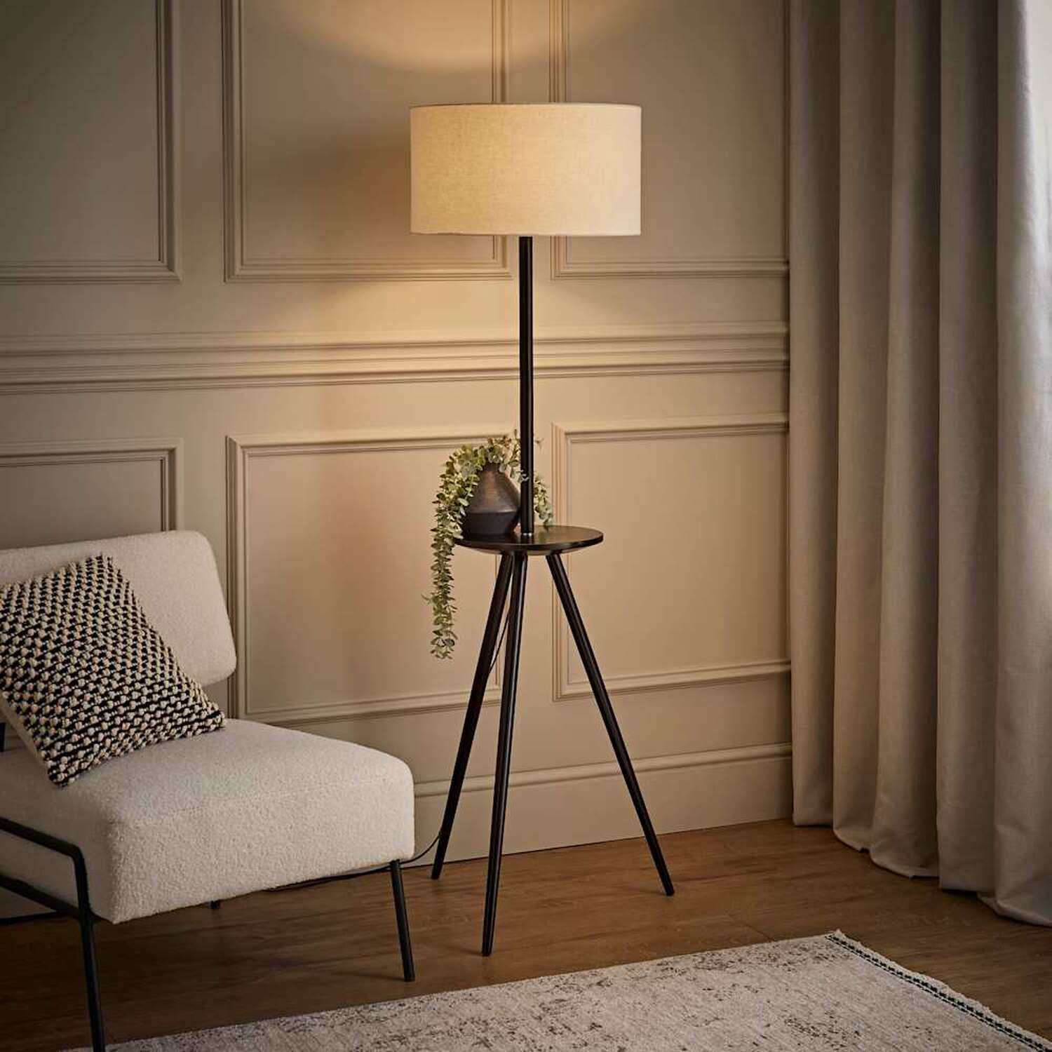 Image of Desmond Side Table Wooden Tripod Floor&hellip;