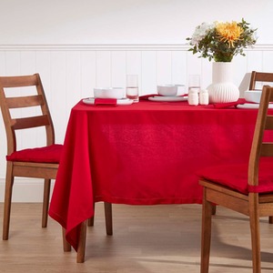 Red / 54x54 in Plain Cotton Tablecloth shot 9895421