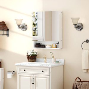kleankin Wall Mount Medicine Cabinet with Mirror and Adjustable Shelf