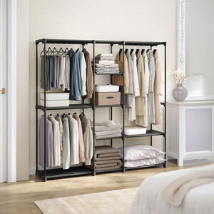 Portable Open Wardrobe with Shelves