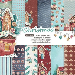Pack of 24 Sheets Christmas Scrapbook Paper