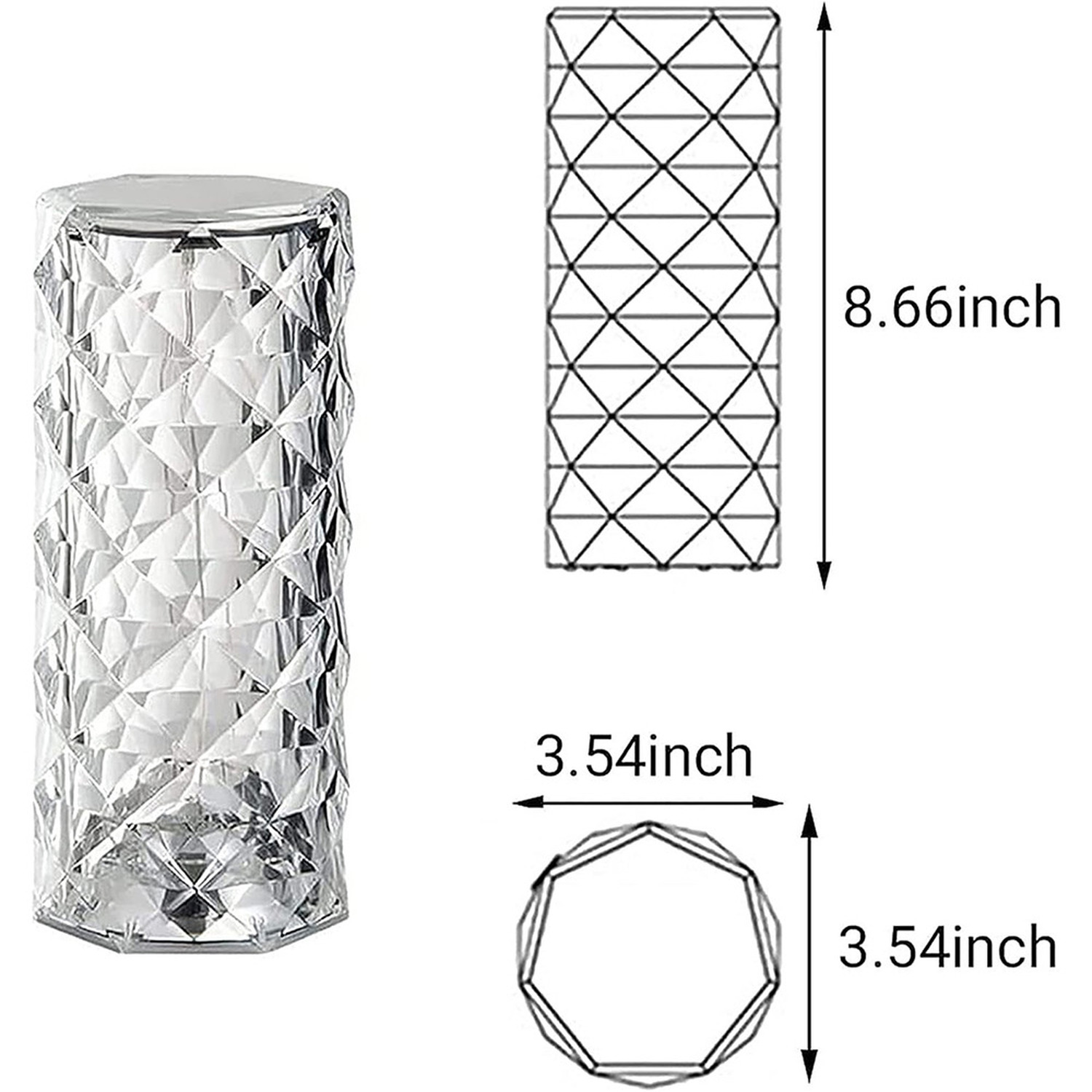 Led Desk Lamp Rechargeable With Remote Control - Transparent