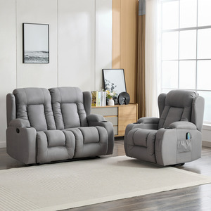 Caesar 1 and 2 Seater Technology Fabric Manual Recliner Sofa Set