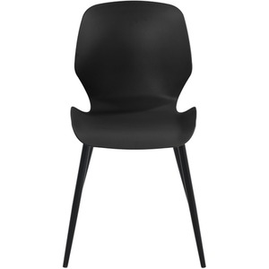 Black Pair of Carnaby Kitchen Dining Chairs Plastic Seat With Metal Legs shot 10472634