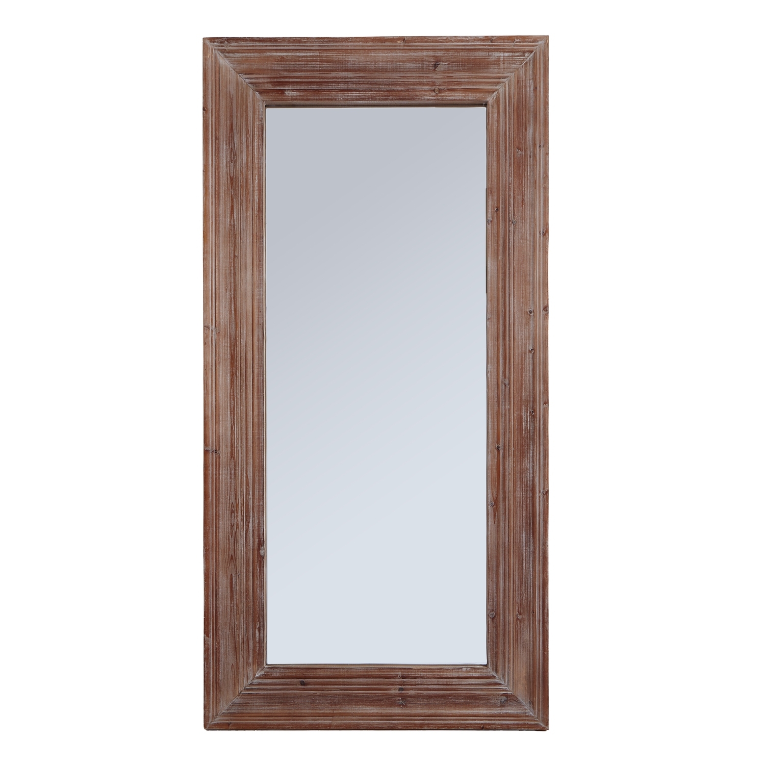 Image of Newby Rustic Wood Mirror - Brown