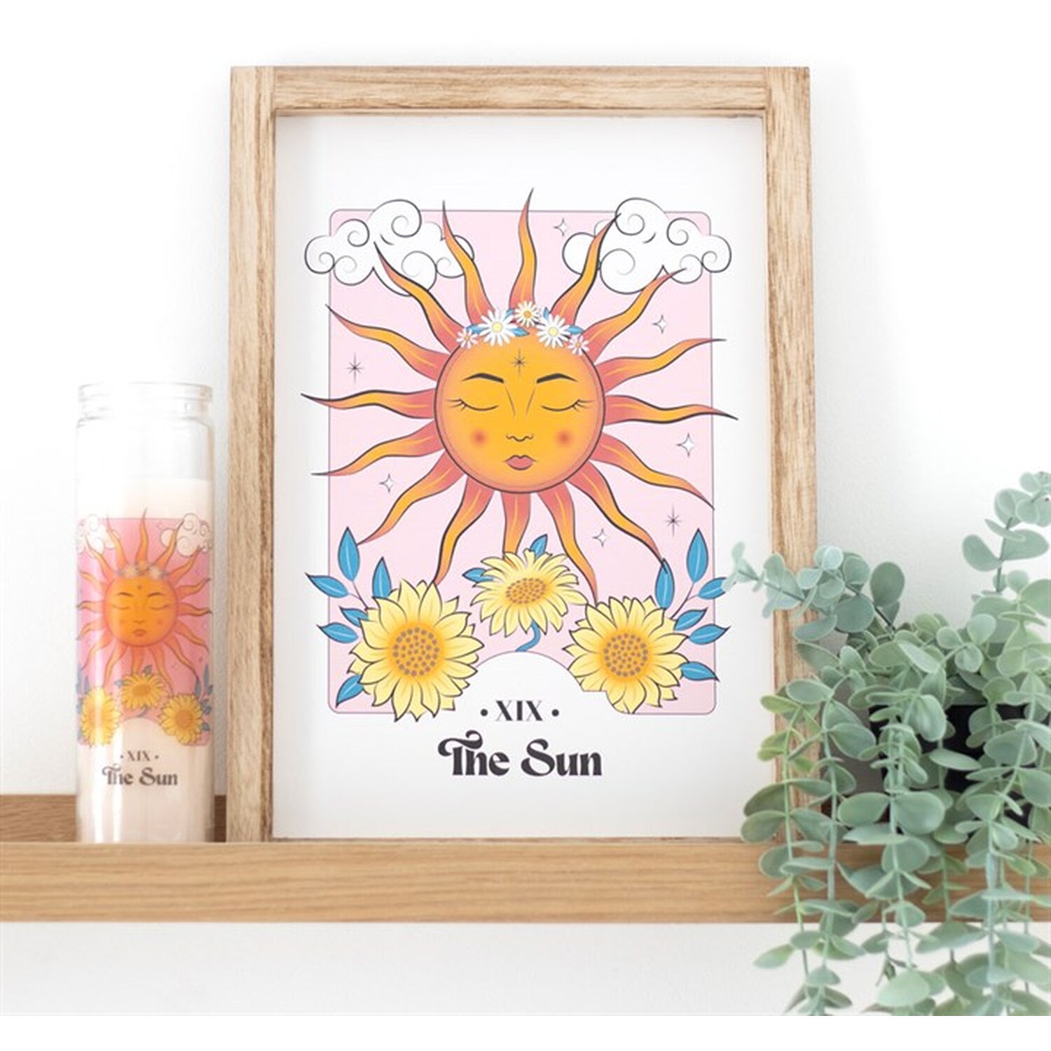 Radiant Sun Framed Wall Art Print For Cheerful Spaces - Multicolor