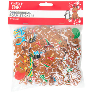 150 Piece Gingerbread Foam Stickers
