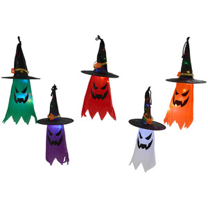 Livingandhome 5Pcs Halloween Decorations Ghost Witch Hats with LED Lights